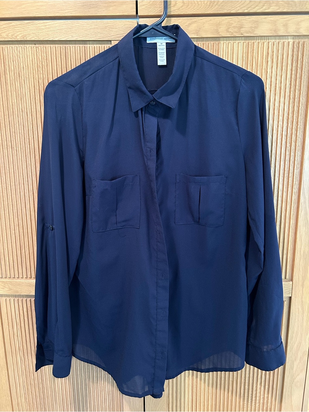 Sheer, flowy button-down collared shirt
